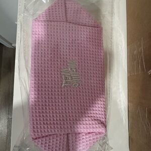Pink Waffle texture makeup bag new in bag - wishing well white